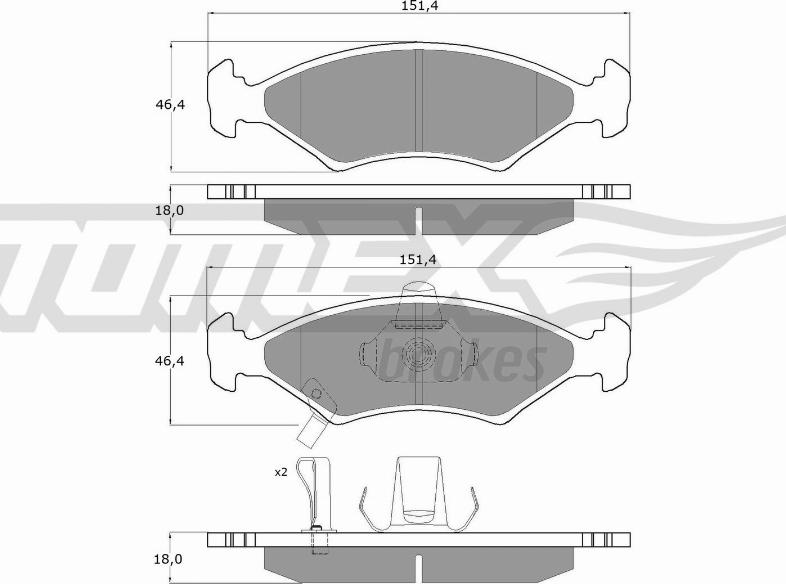 TOMEX brakes TX 10-29 - Тормозные колодки, дисковые, комплект www.autospares.lv