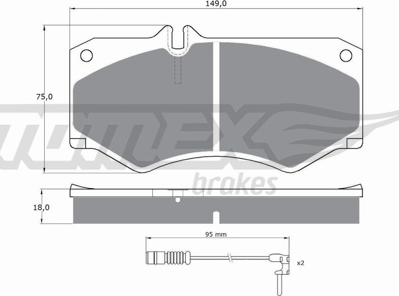 TOMEX brakes TX 10-201 - Bremžu uzliku kompl., Disku bremzes autospares.lv