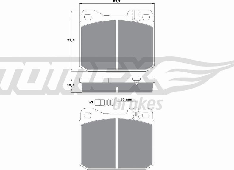 TOMEX brakes TX 10-225 - Bremžu uzliku kompl., Disku bremzes www.autospares.lv