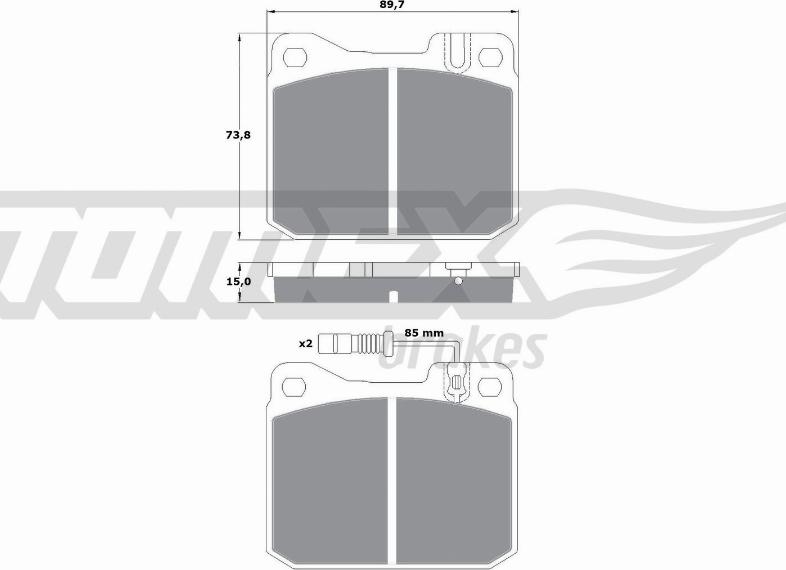 TOMEX brakes TX 10-221 - Bremžu uzliku kompl., Disku bremzes www.autospares.lv