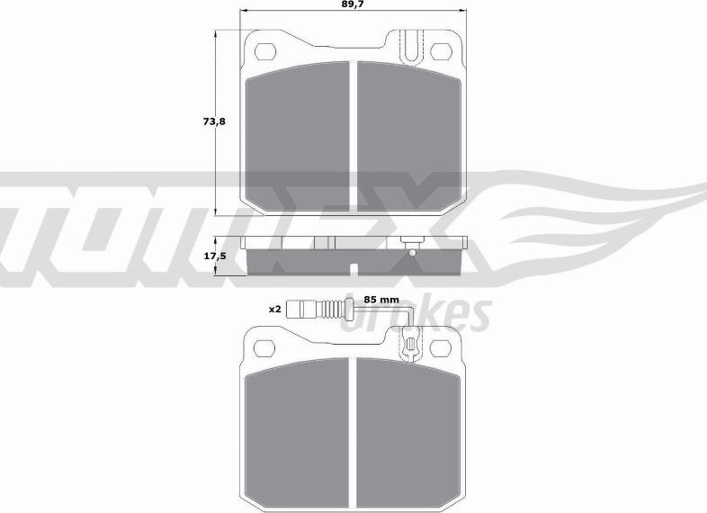 TOMEX brakes TX 10-223 - Bremžu uzliku kompl., Disku bremzes www.autospares.lv