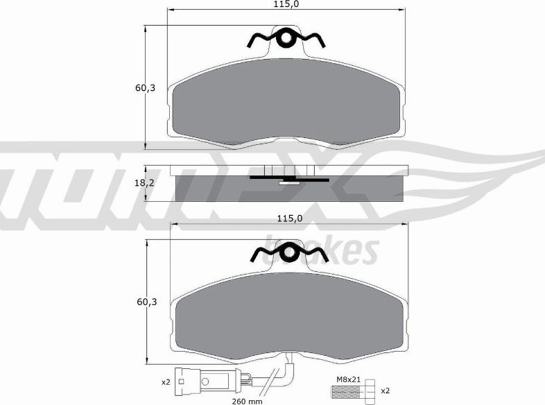 TOMEX brakes TX 10-271 - Bremžu uzliku kompl., Disku bremzes autospares.lv