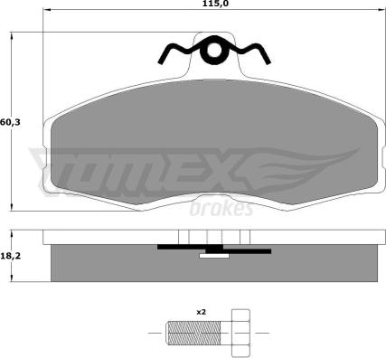 TOMEX brakes TX 10-27 - Bremžu uzliku kompl., Disku bremzes www.autospares.lv