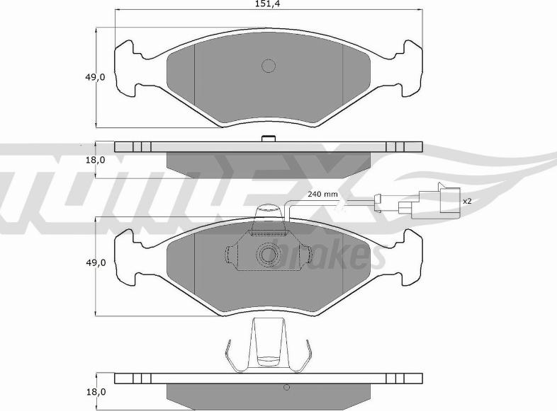 TOMEX brakes TX 10-794 - Тормозные колодки, дисковые, комплект www.autospares.lv