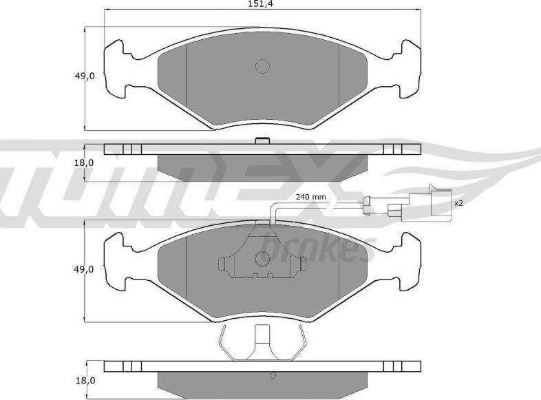 TOMEX brakes TX 10-791 - Тормозные колодки, дисковые, комплект www.autospares.lv