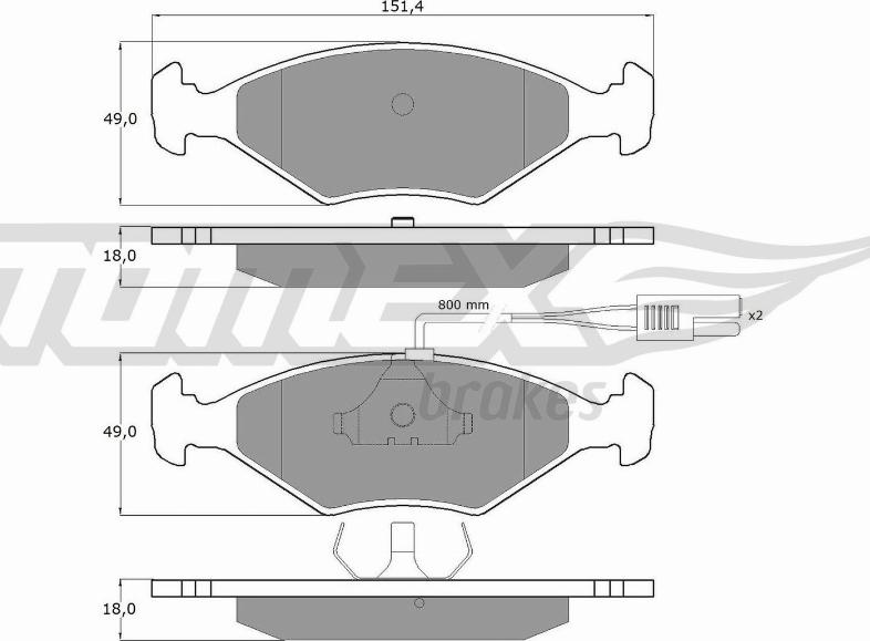 TOMEX brakes TX 10-792 - Bremžu uzliku kompl., Disku bremzes www.autospares.lv