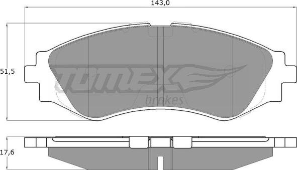 TOMEX brakes TX 10-74 - Bremžu uzliku kompl., Disku bremzes autospares.lv