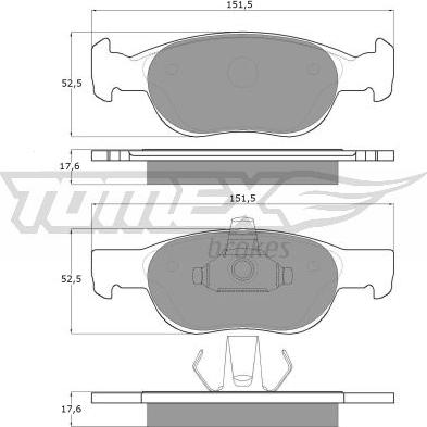 TOMEX brakes TX 10-71 - Brake Pad Set, disc brake www.autospares.lv