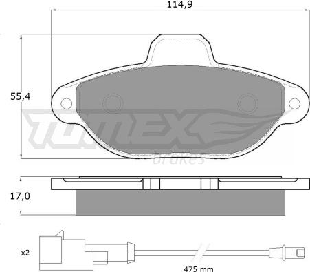 TOMEX brakes TX 10-721 - Brake Pad Set, disc brake www.autospares.lv