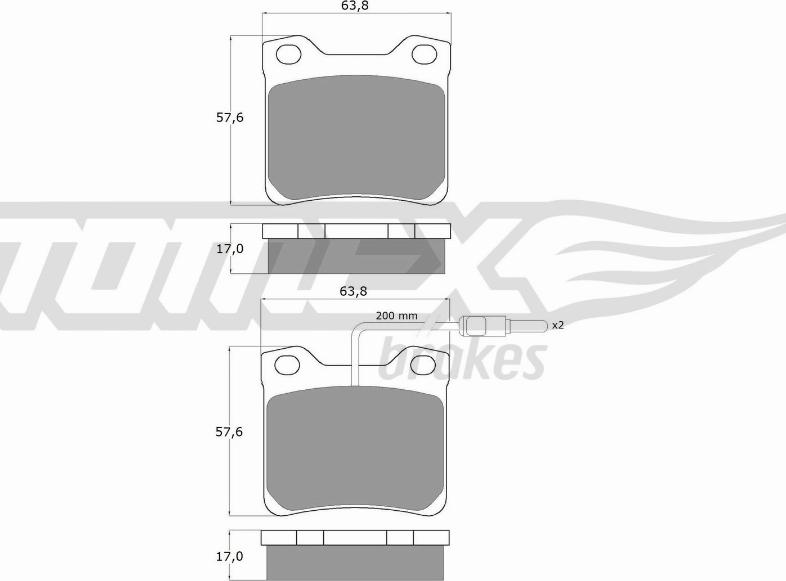 TOMEX brakes TX 11-95 - Bremžu uzliku kompl., Disku bremzes autospares.lv