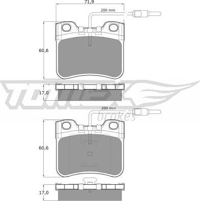 TOMEX brakes TX 11-98 - Bremžu uzliku kompl., Disku bremzes www.autospares.lv