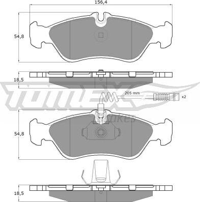 TOMEX brakes TX 11-491 - Brake Pad Set, disc brake www.autospares.lv