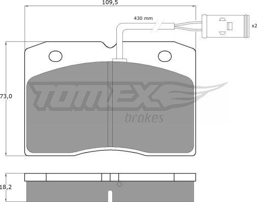 TOMEX brakes TX 11-40 - Bremžu uzliku kompl., Disku bremzes www.autospares.lv