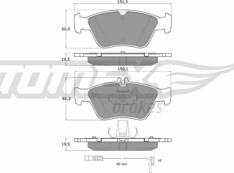 TOMEX brakes TX 11-471 - Bremžu uzliku kompl., Disku bremzes www.autospares.lv