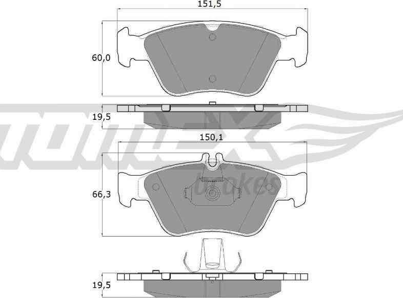 TOMEX brakes TX 11-47 - Bremžu uzliku kompl., Disku bremzes www.autospares.lv