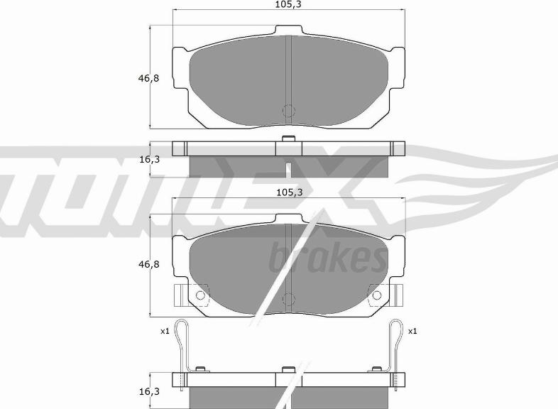 TOMEX brakes TX 11-59 - Bremžu uzliku kompl., Disku bremzes www.autospares.lv