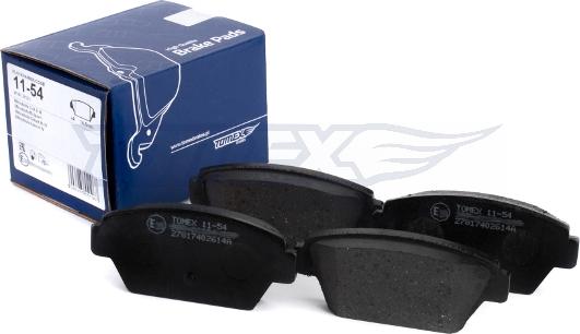 TOMEX brakes TX 11-54 - Bremžu uzliku kompl., Disku bremzes www.autospares.lv