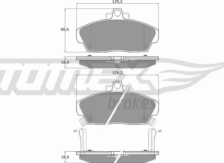 TOMEX brakes TX 11-51 - Bremžu uzliku kompl., Disku bremzes autospares.lv