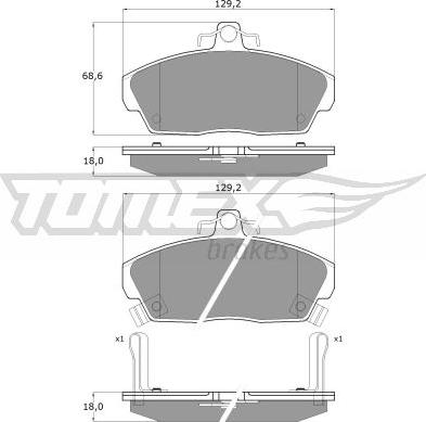 TOMEX brakes TX 11-51 - Bremžu uzliku kompl., Disku bremzes www.autospares.lv