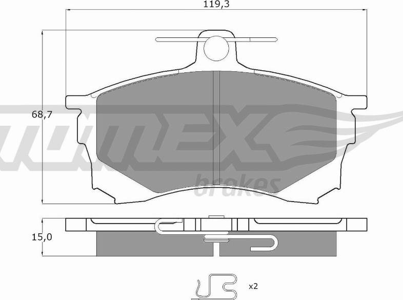 TOMEX brakes TX 11-53 - Bremžu uzliku kompl., Disku bremzes www.autospares.lv