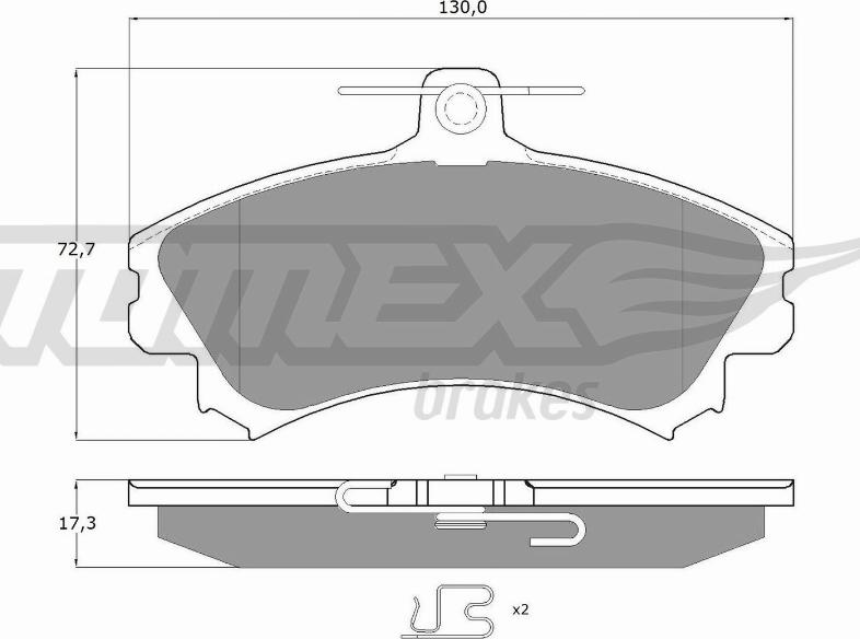 TOMEX brakes TX 11-521 - Bremžu uzliku kompl., Disku bremzes www.autospares.lv