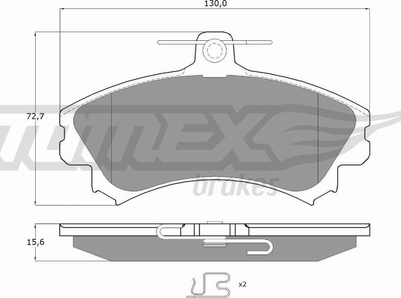 TOMEX brakes TX 11-52 - Brake Pad Set, disc brake www.autospares.lv