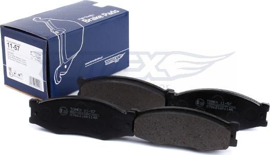 TOMEX brakes TX 11-57 - Brake Pad Set, disc brake www.autospares.lv