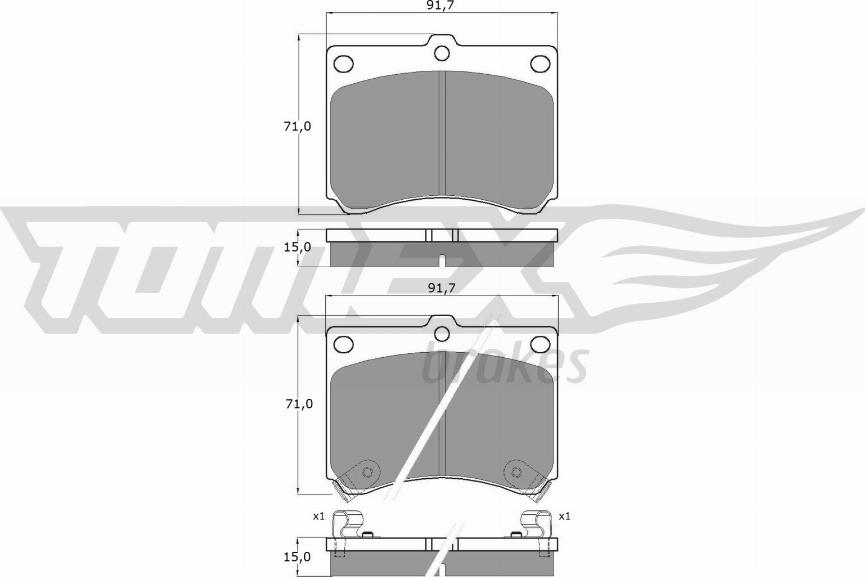 TOMEX brakes TX 11-68 - Bremžu uzliku kompl., Disku bremzes autospares.lv