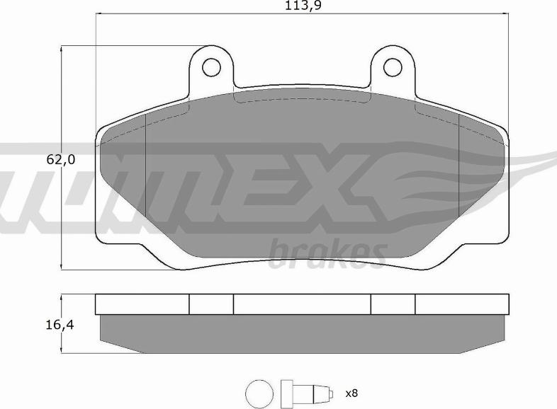 TOMEX brakes TX 11-67 - Тормозные колодки, дисковые, комплект www.autospares.lv