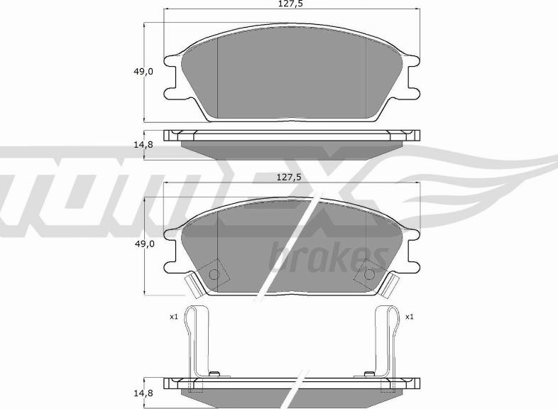 TOMEX brakes TX 11-05 - Bremžu uzliku kompl., Disku bremzes autospares.lv