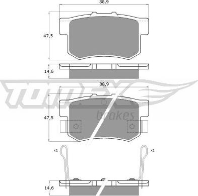 TOMEX brakes TX 11-00 - Bremžu uzliku kompl., Disku bremzes www.autospares.lv