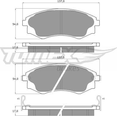 TOMEX brakes TX 11-07 - Тормозные колодки, дисковые, комплект www.autospares.lv