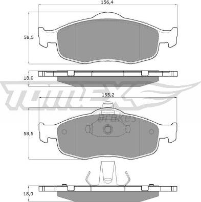 TOMEX brakes TX 11-19 - Bremžu uzliku kompl., Disku bremzes www.autospares.lv