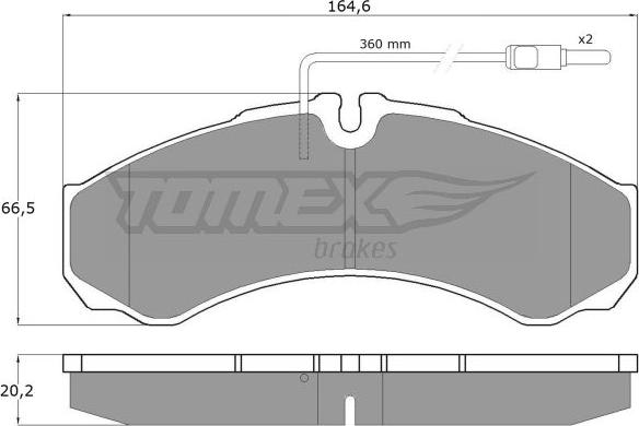 TOMEX brakes TX 11-111 - Brake Pad Set, disc brake www.autospares.lv