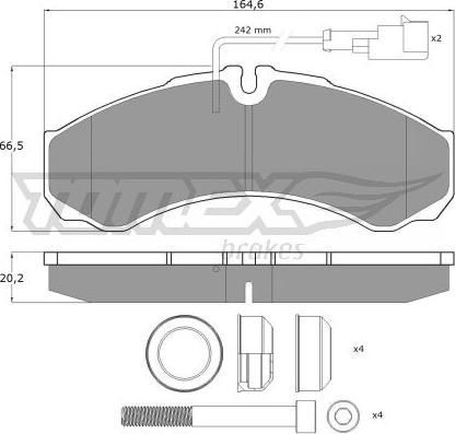 TOMEX brakes TX 11-112 - Bremžu uzliku kompl., Disku bremzes www.autospares.lv