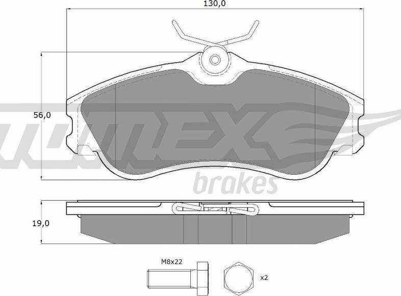 TOMEX brakes TX 11-121 - Brake Pad Set, disc brake www.autospares.lv