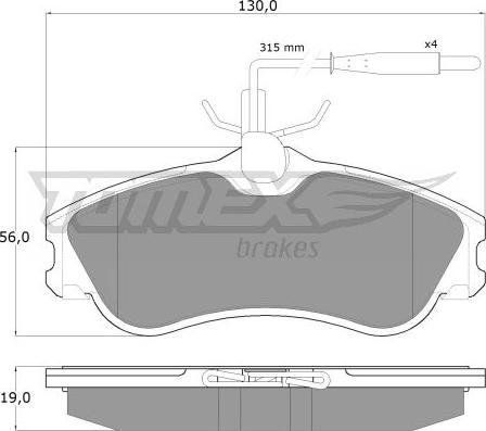 TOMEX brakes TX 11-12 - Bremžu uzliku kompl., Disku bremzes www.autospares.lv