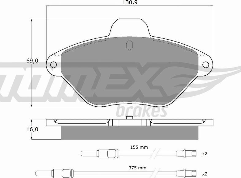 TOMEX brakes TX 11-89 - Тормозные колодки, дисковые, комплект www.autospares.lv