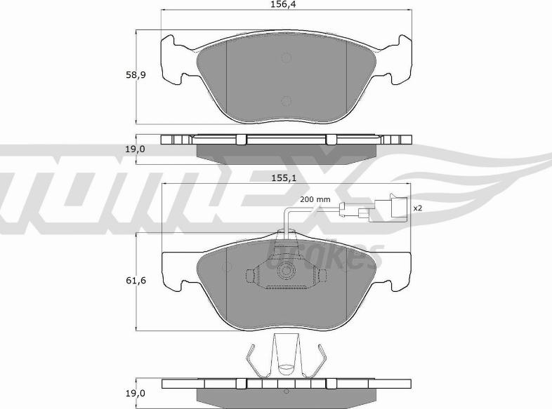 TOMEX brakes TX 11-84 - Bremžu uzliku kompl., Disku bremzes www.autospares.lv