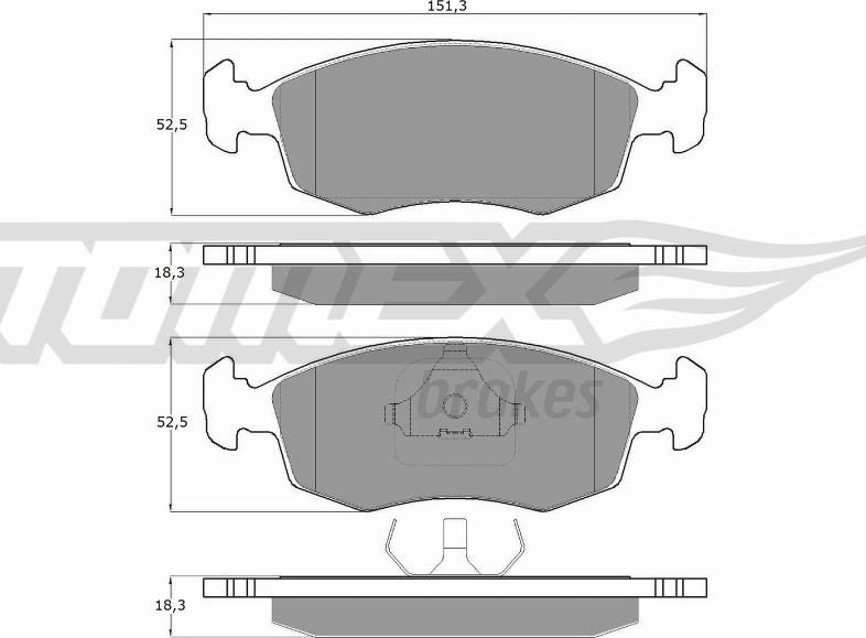 TOMEX brakes TX 11-85 - Bremžu uzliku kompl., Disku bremzes www.autospares.lv