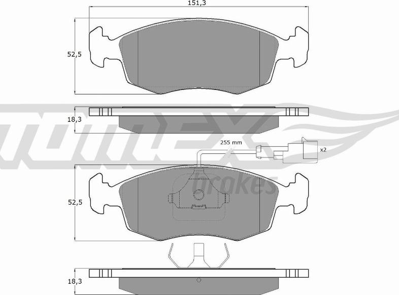 TOMEX brakes TX 11-86 - Bremžu uzliku kompl., Disku bremzes www.autospares.lv