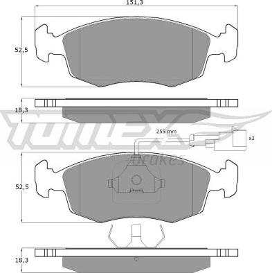 TOMEX brakes TX 11-86 - Bremžu uzliku kompl., Disku bremzes www.autospares.lv