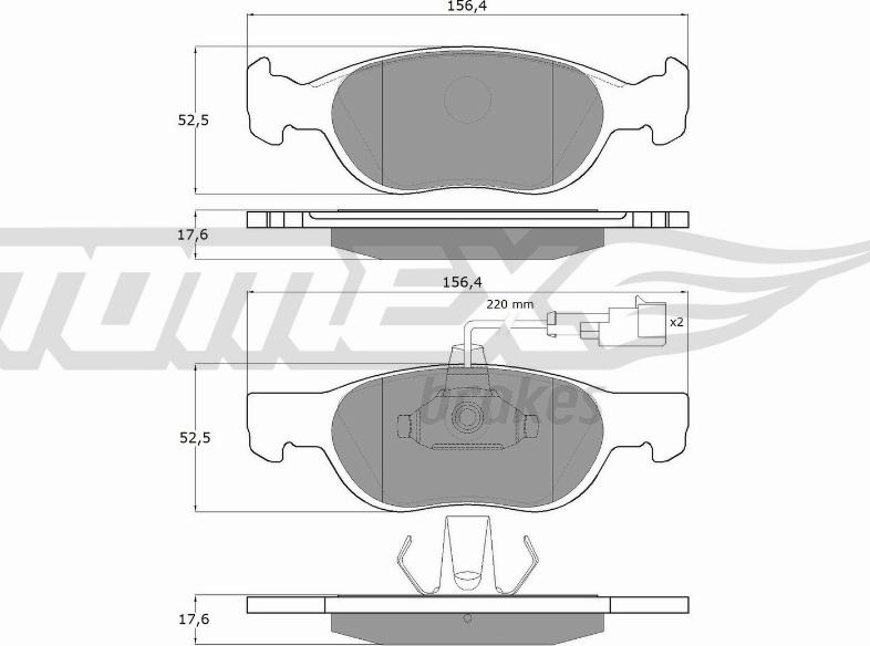 TOMEX brakes TX 11-87 - Bremžu uzliku kompl., Disku bremzes autospares.lv