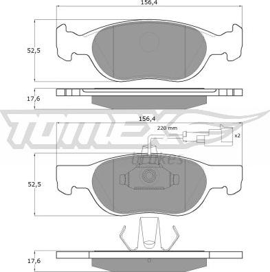 TOMEX brakes TX 11-87 - Bremžu uzliku kompl., Disku bremzes autospares.lv