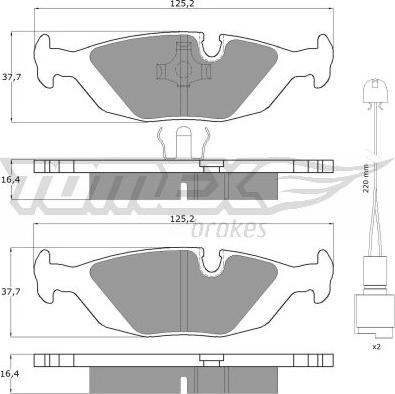 TOMEX brakes TX 11-301 - Bremžu uzliku kompl., Disku bremzes www.autospares.lv