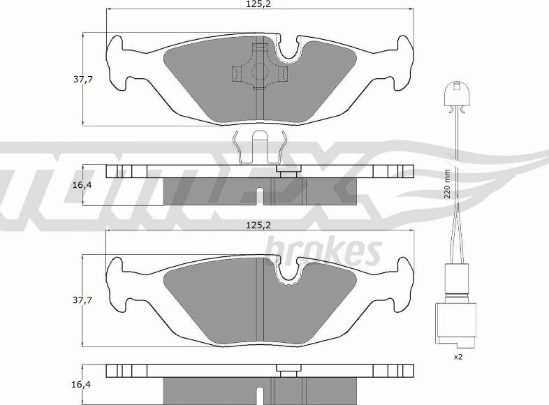 TOMEX brakes TX 11-301 - Bremžu uzliku kompl., Disku bremzes www.autospares.lv