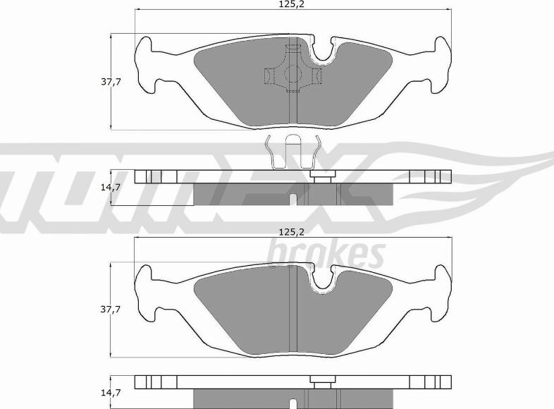 TOMEX brakes TX 11-302 - Bremžu uzliku kompl., Disku bremzes www.autospares.lv