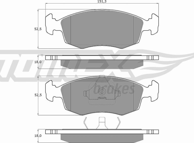 TOMEX brakes TX 11-32 - Тормозные колодки, дисковые, комплект www.autospares.lv