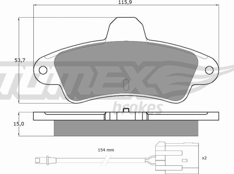 TOMEX brakes TX 11-201 - Bremžu uzliku kompl., Disku bremzes www.autospares.lv