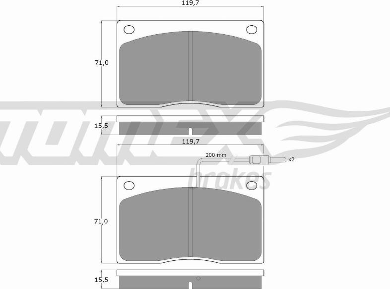 TOMEX brakes TX 11-74 - Bremžu uzliku kompl., Disku bremzes autospares.lv